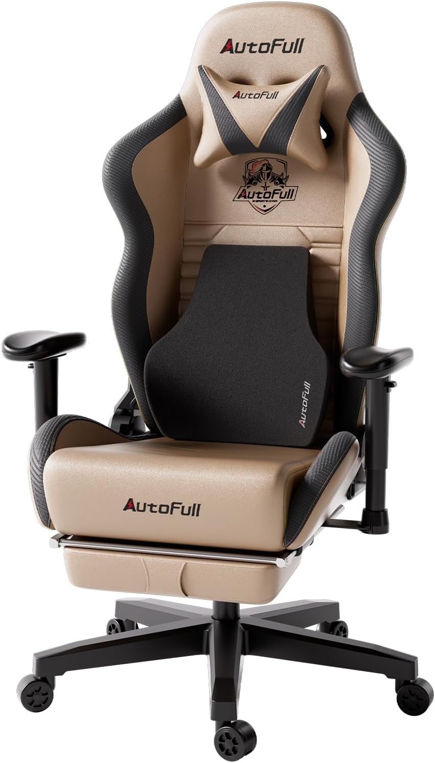 AutoFull Escritorio de oficina para videojuegos, soporte lumbar ergonómico,...