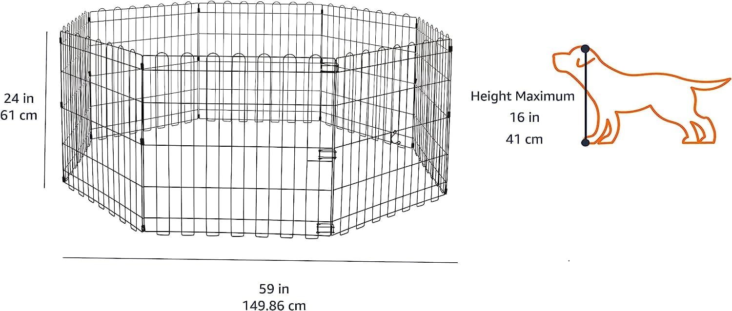Tienda Basics Bolígrafo de metal octogonal plegable para perros, extra pequeño,...