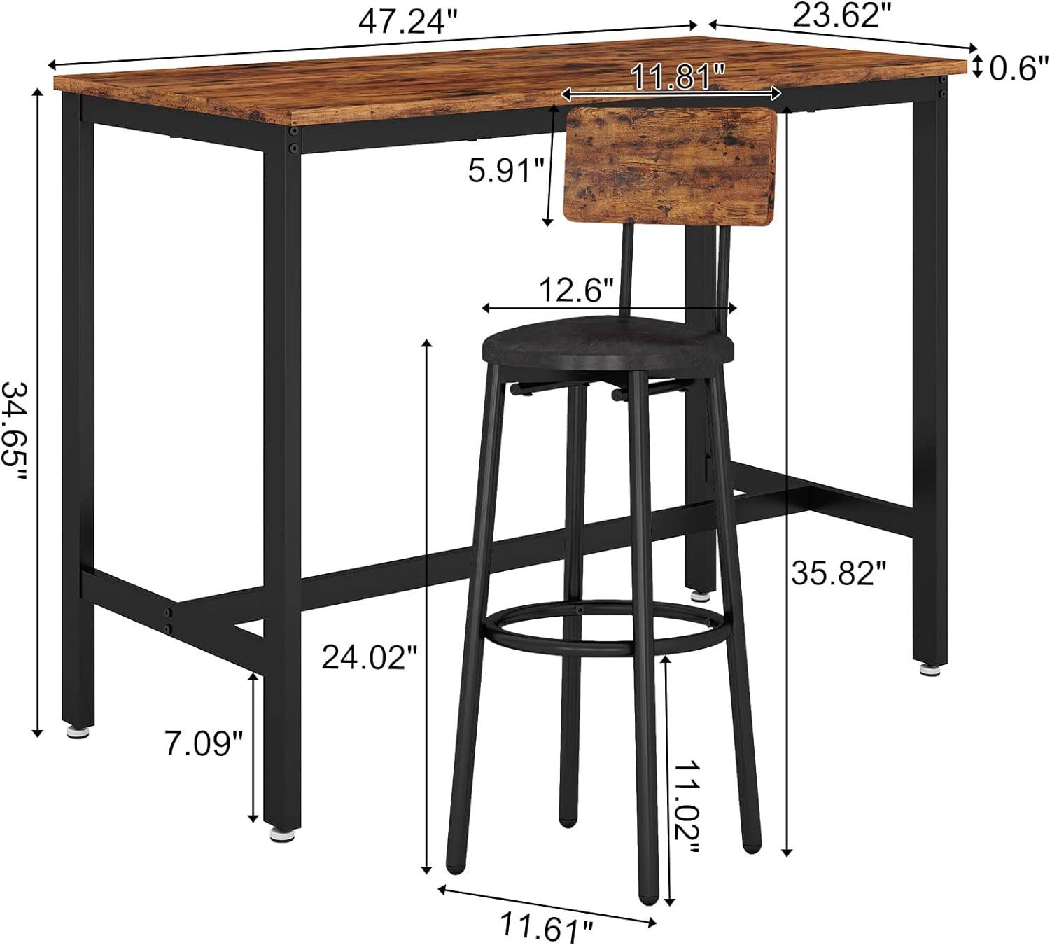 Juego de mesa de bar y sillas para 4, juego de mesa de comedor de 5 piezas,