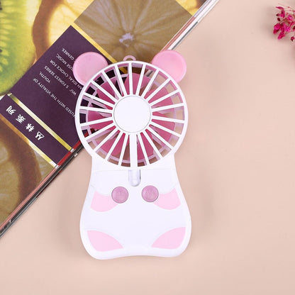 Mini ventilador de refrigeración, luces LED multicolor de mano de pie, 2