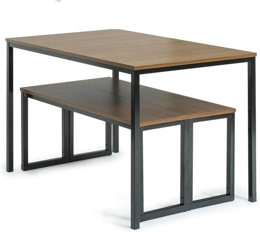 Zinus Studio Collection Soho mesa de comedor moderna con dos bancos set de