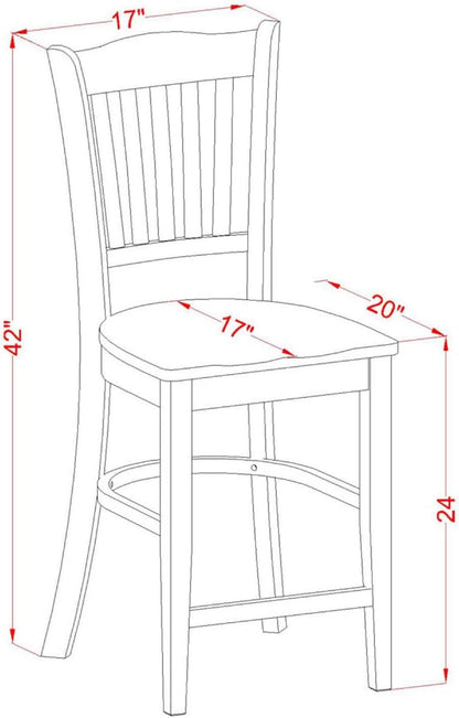 East West Furniture GRS-OAK-W Groton Taburetes de altura de mostrador, sillas...