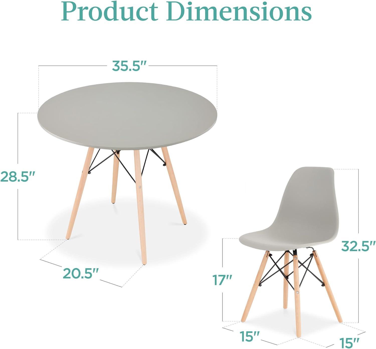 Juego de comedor de 5 piezas, juego de mesa y silla moderno de mediados de