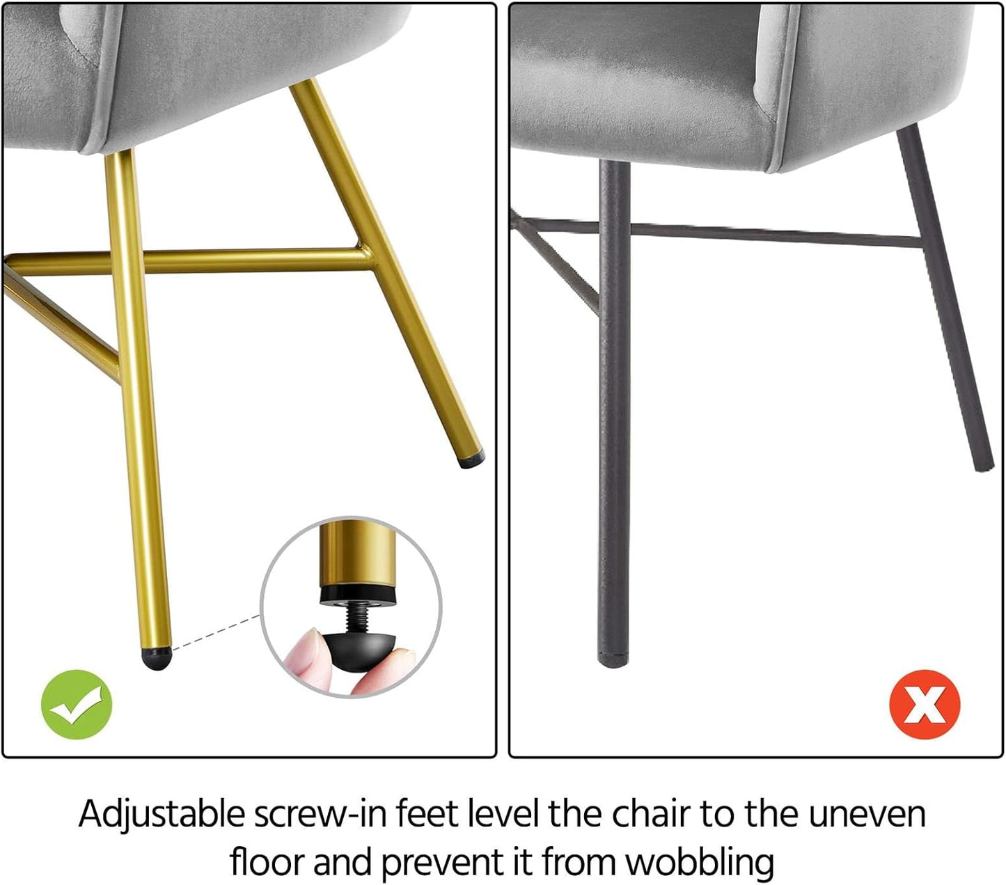 Yaheetech Silla decorativa, moderna silla de terciopelo para sala de estar con...