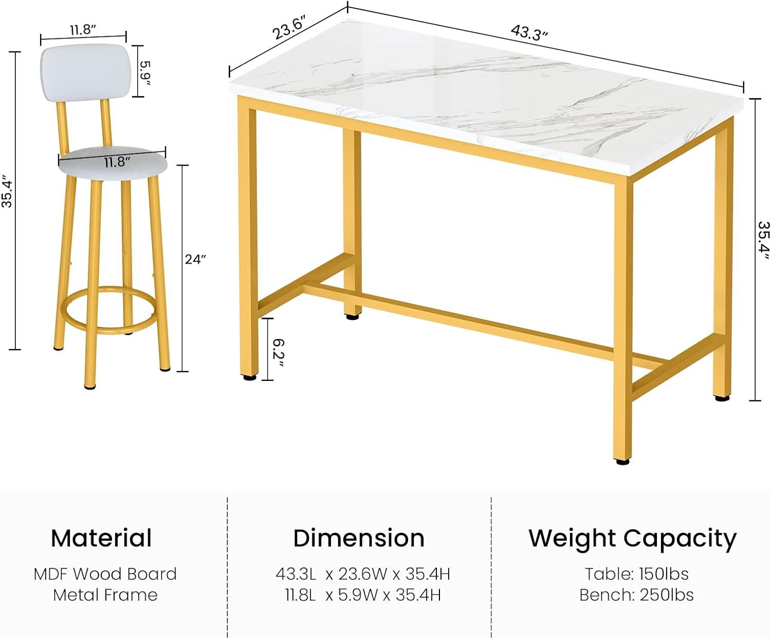 Juego de mesa de comedor para 4 mesas de bar y sillas, juego de mesa de comedor