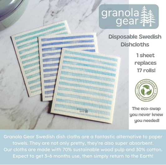 Home by GranolaGear-Paquete de 6 paños de cocina suecos prémium para cocina,