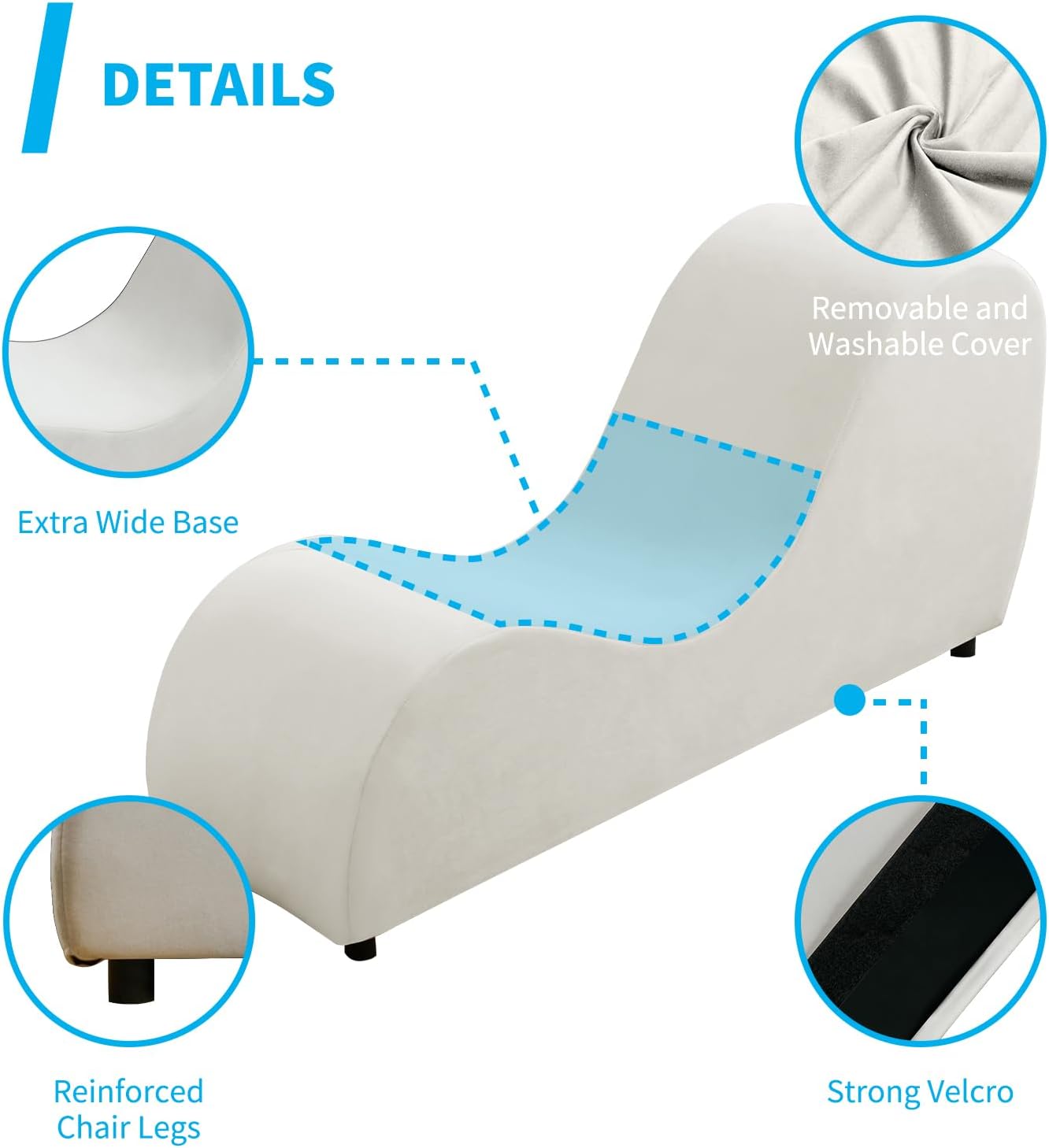 Mjkone Silla de yoga para sala de estar  Chaise Lounge con cojín de relleno...