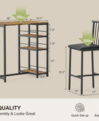 Juego de mesa de comedor para 2 personas con 3 estantes de almacenamiento, mesa