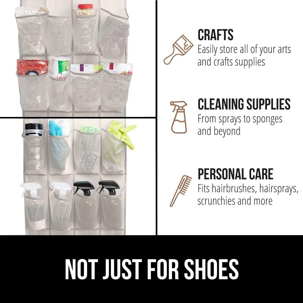 Gorilla Grip - Organizador de zapatos grande de malla transpirable con 24...