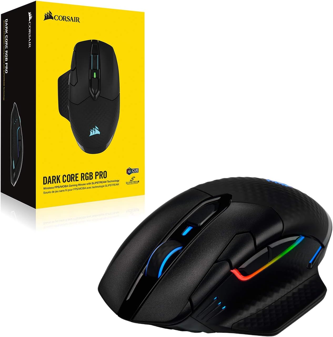Corsair Dark Core RGB Pro, ratón óptico inalámbrico FPSMOBA para juegos con...