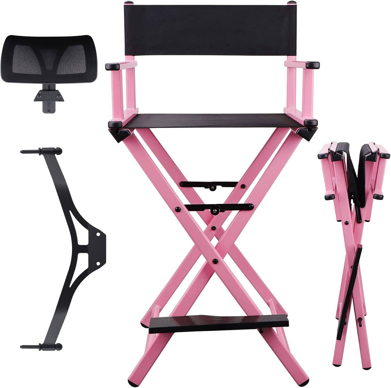 Lorvain Silla plegable de maquillaje para artista, silla de directores plegable...