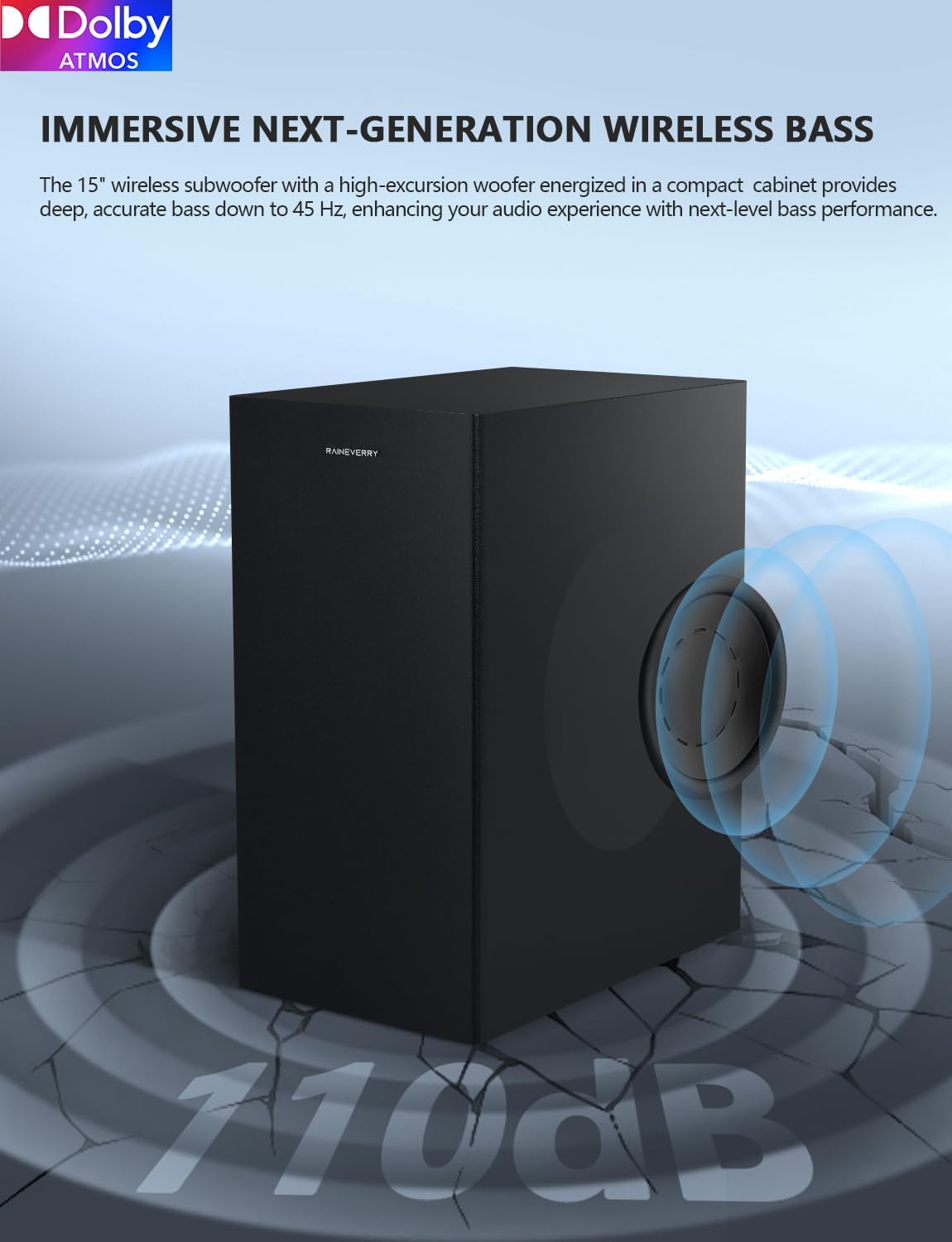 5.1.2 Barra de sonido Dolby Atmos prémium con subwoofer inalámbrico, Bluetooth...