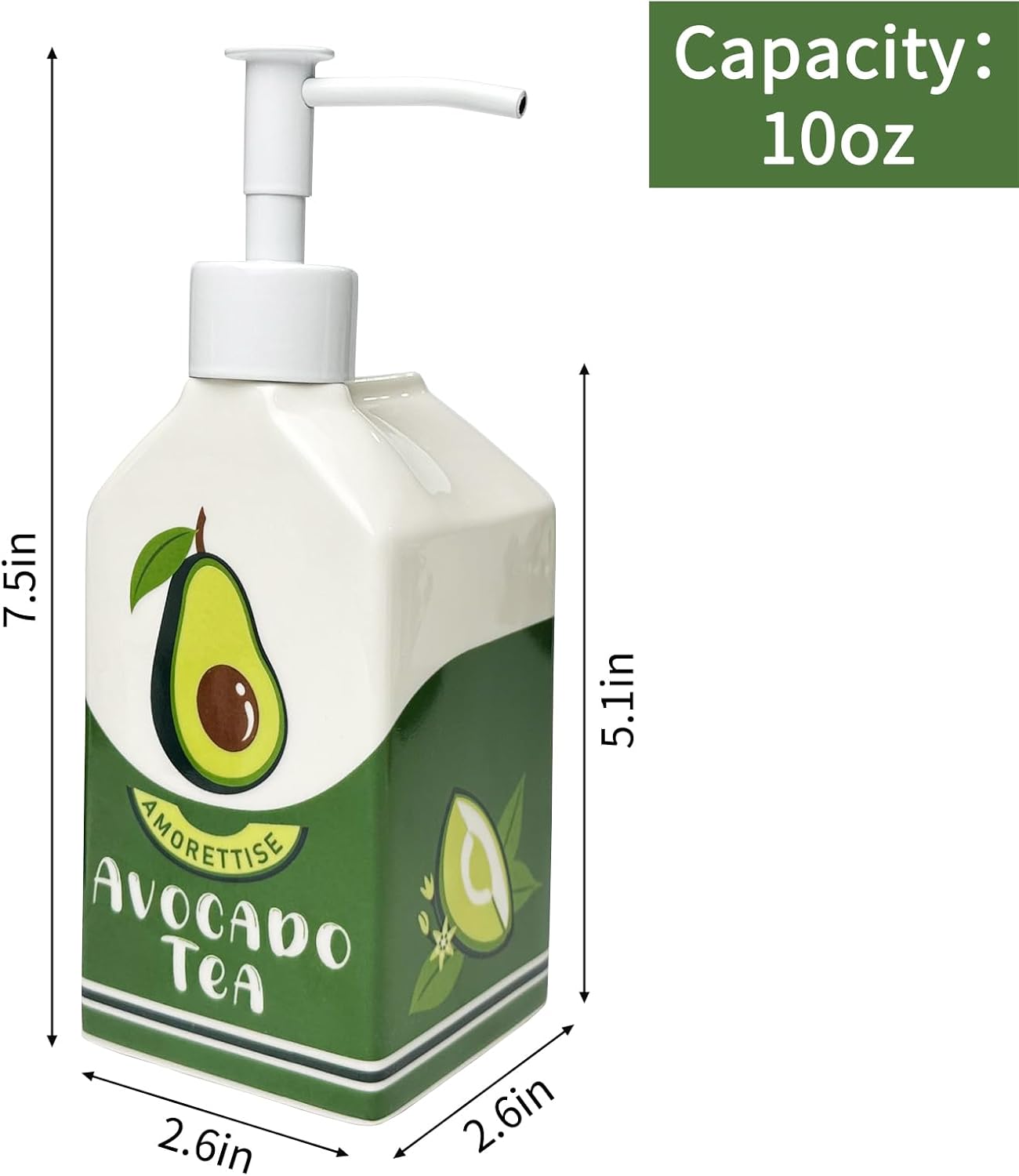 Dispensador de jabón de botella de jugo de aguacate de cerámica, dispensador de...