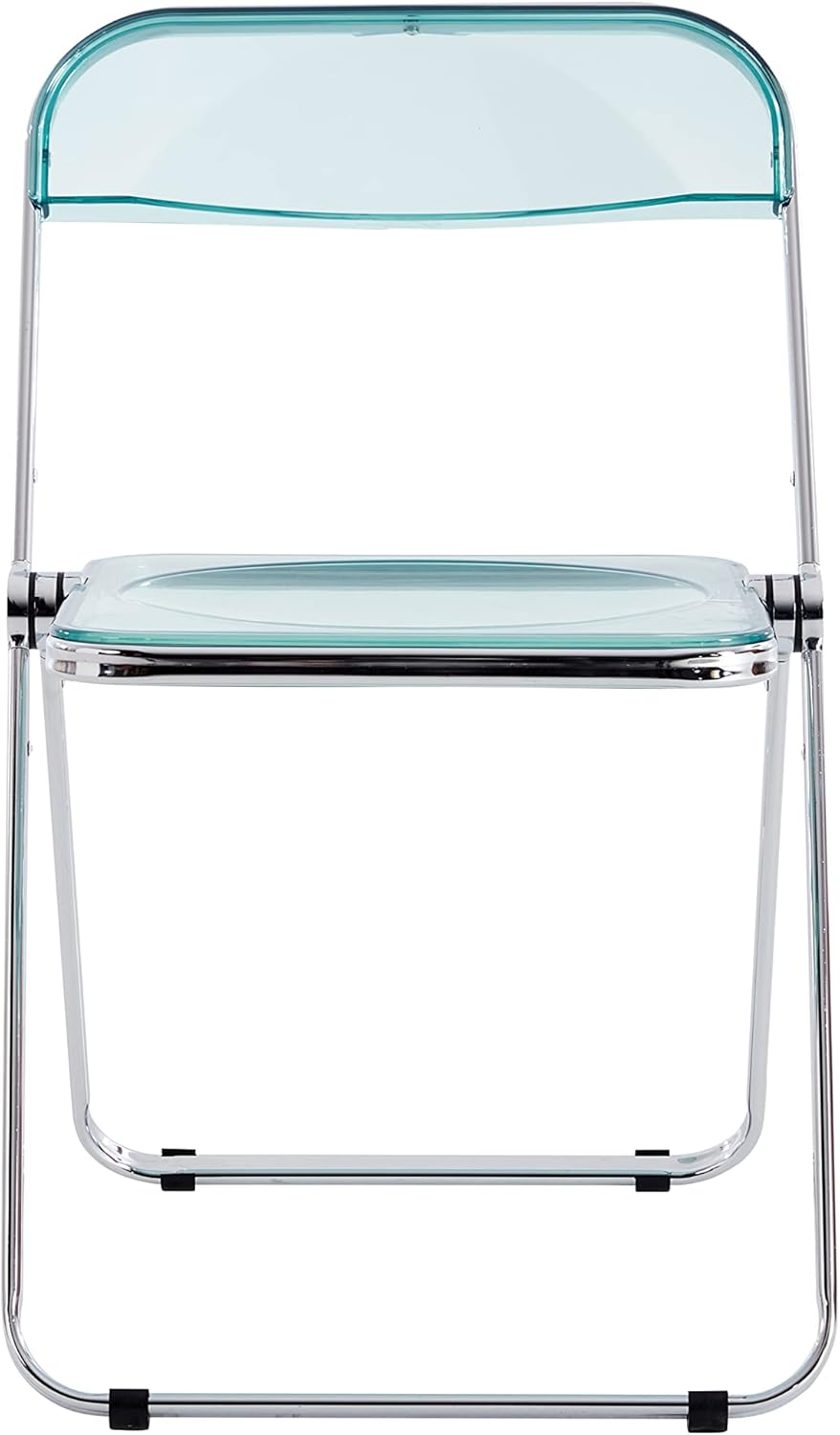Goujxcy Silla plegable transparente moderna, sillas plegables, asiento de...