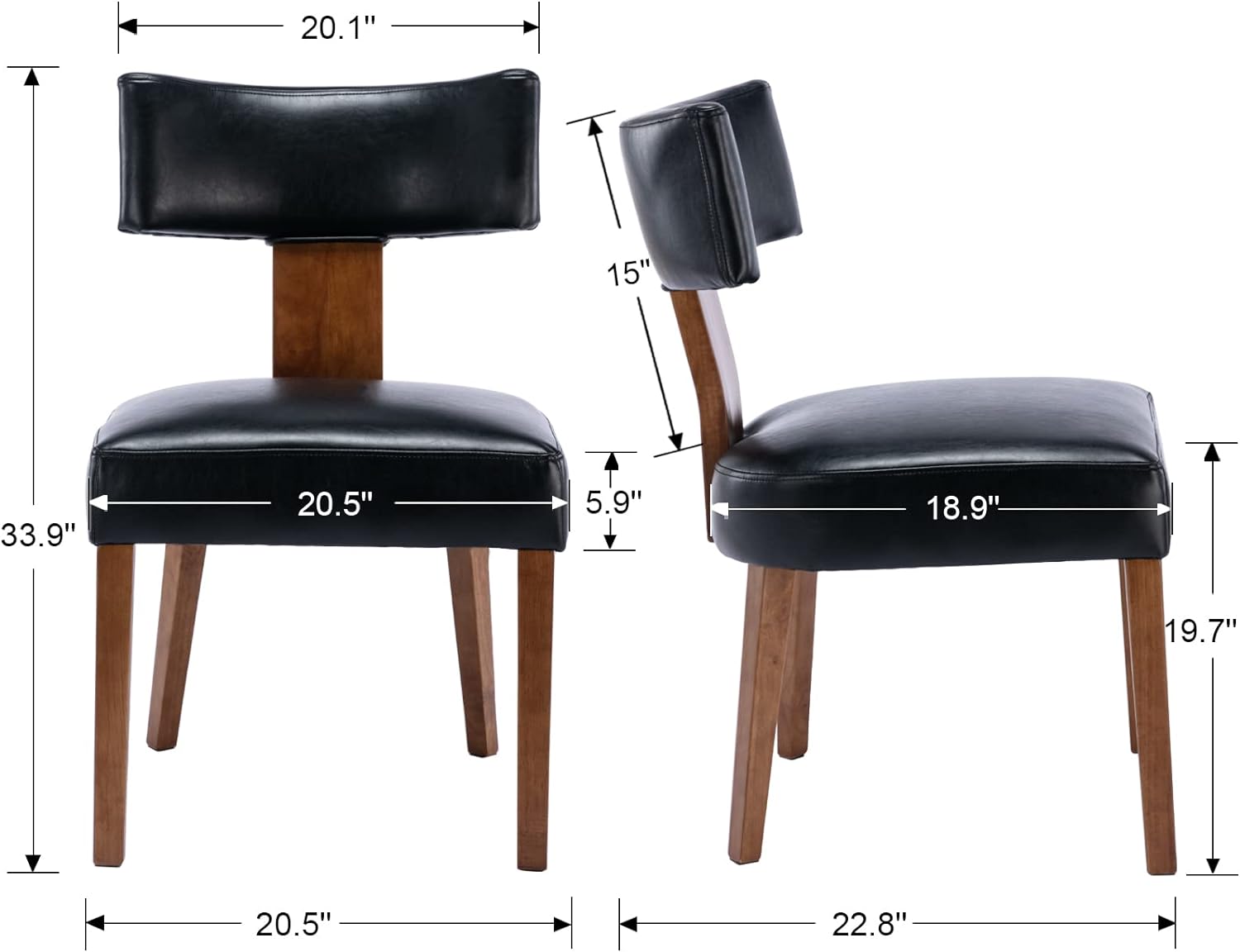 Juego de 2 sillas de comedor modernas, cómodas sillas laterales tapizadas con