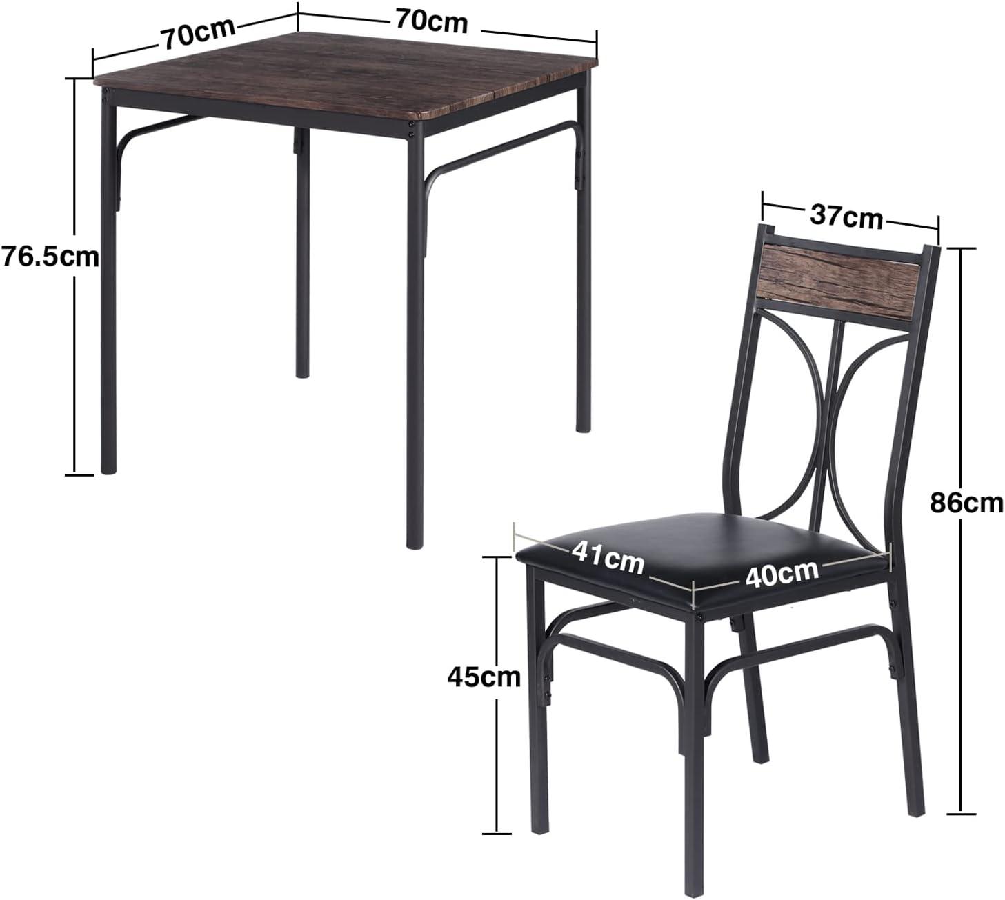 Juego de sillas de cocina de 3 piezas para el hogar, comedor, rincón de