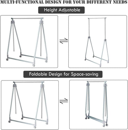 Perchero extensible para ropa, resistente y plegable, con barra para colgar