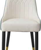 Juego de 2 sillas de comedor, sillas de piel sintética moderna de mediados de