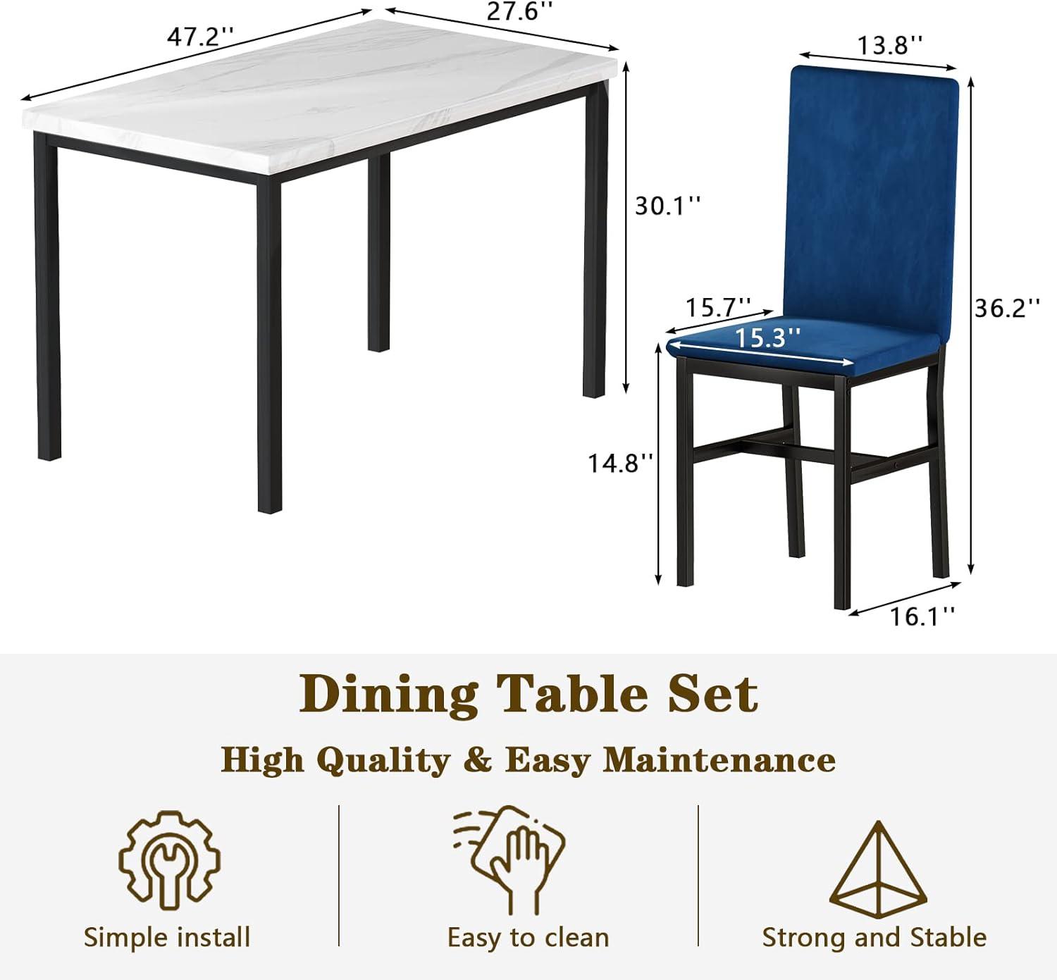 Juego de mesa de comedor para 4 mesas y sillas de cocina que ahorran espacio