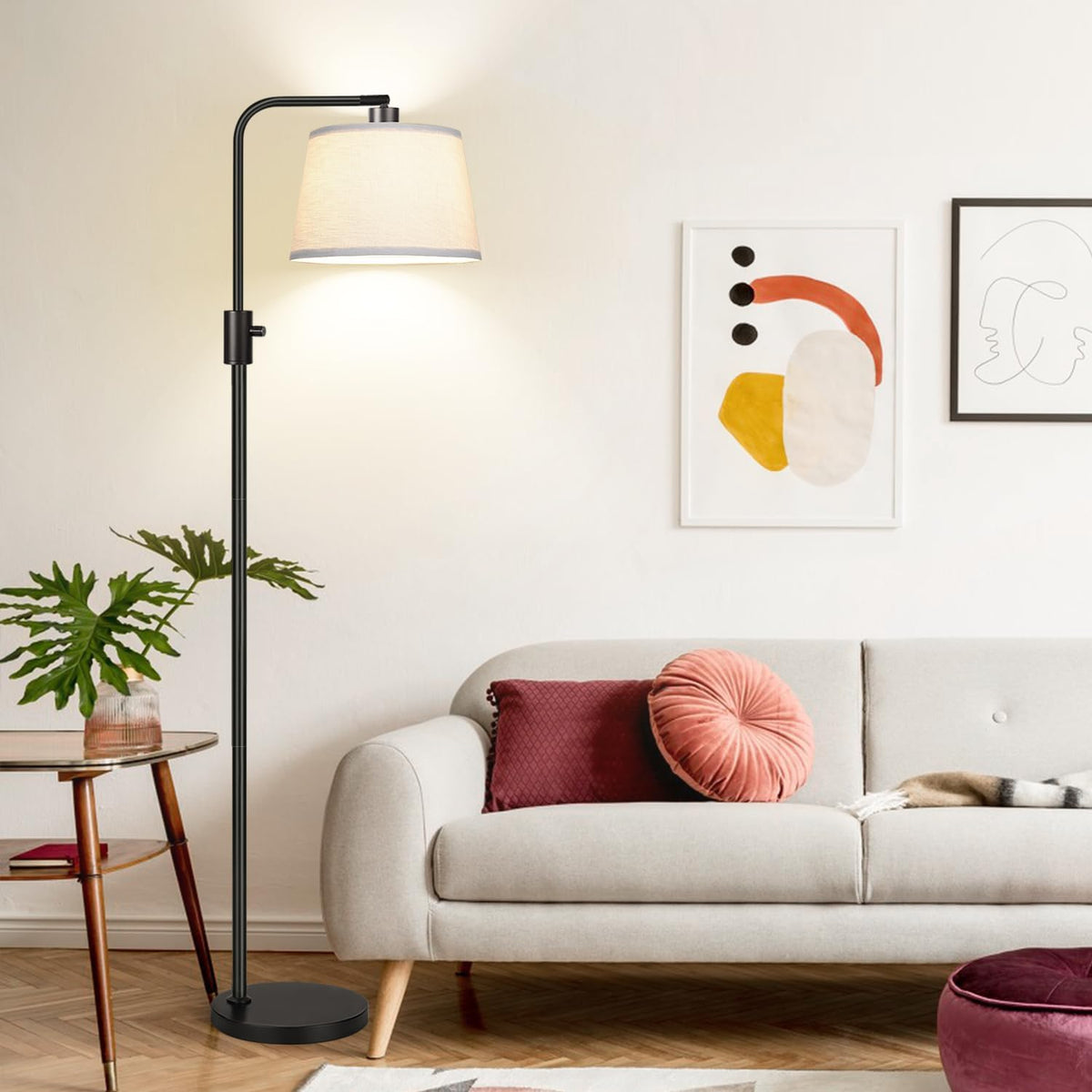 Lámpara de Pie Regulable, Bombilla LED Edison de 1000 Lúmenes Incluida