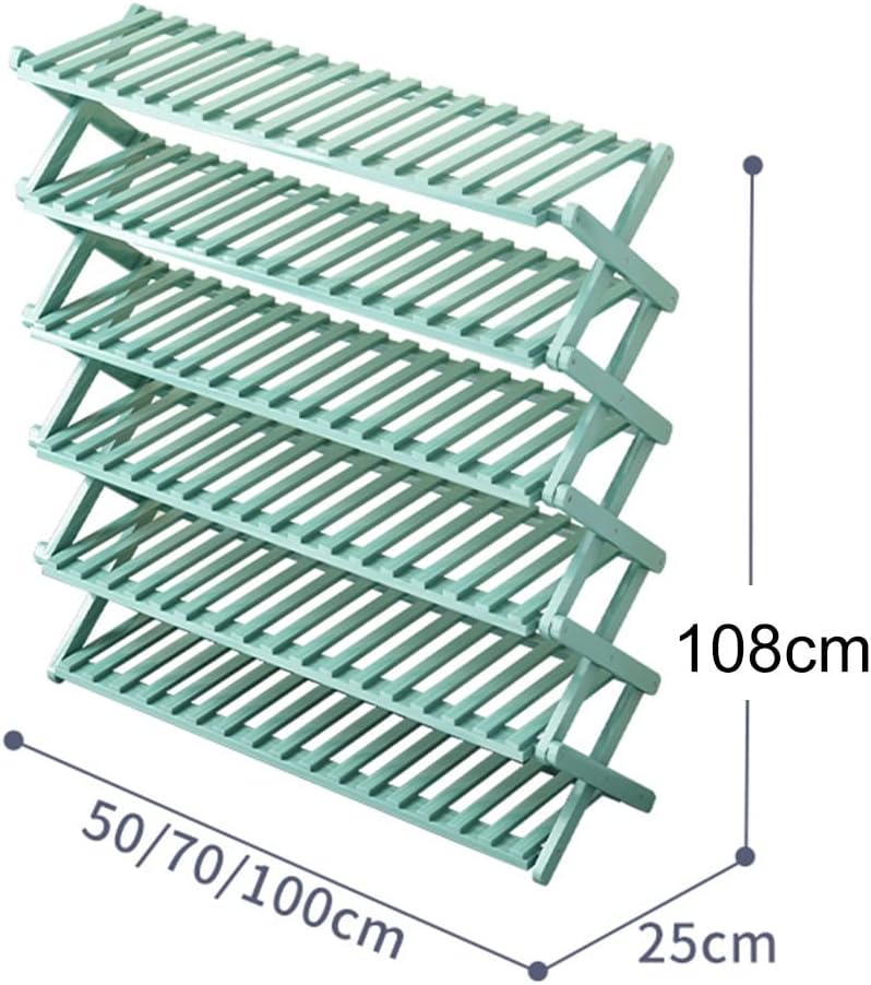 Zapatero plegable de bambú de 6 niveles, estante multifuncional para zapatos,