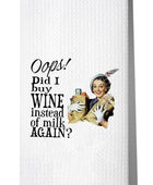 POFULL Toalla de cocina retro de vino ama de casa Compré vino en lugar de...