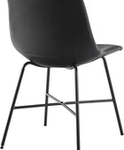 Walker Mid-Century Silla de comedor tapizada moderna con base en X de metal,