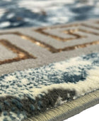 United Rugs HADBA Marble Collection - Alfombra azul de 5 x 7 pies, diseño...