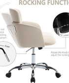 Silla de oficina en casa con ruedas, altura ajustable, de piel sintética,...