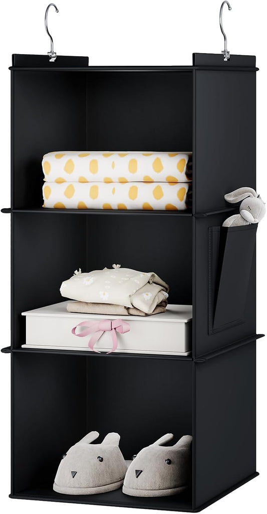 Organizador colgante con 3 estantes de almacenamiento para el clóset, color