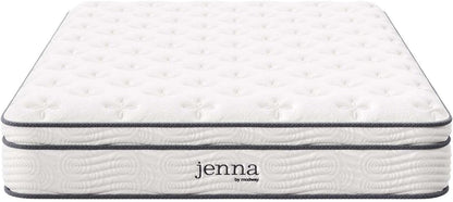 Jenna Colchón King de muelles interiores (8 pulgadas), Tela, Blanco