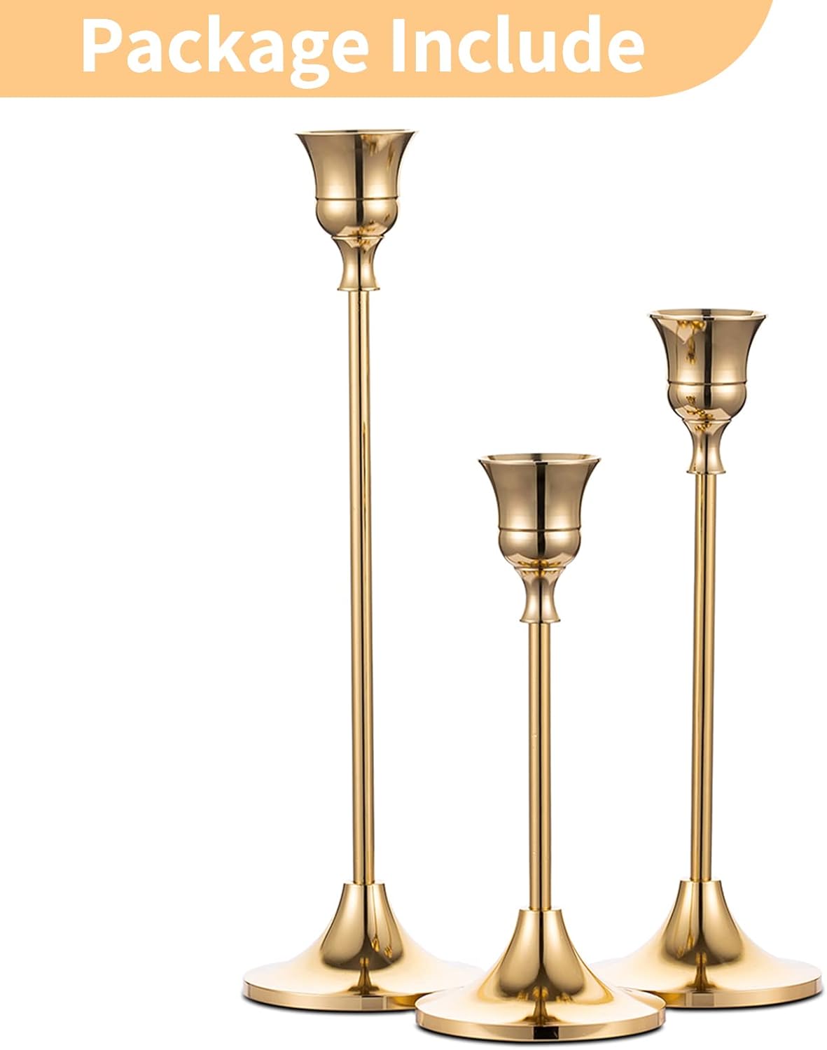 Candelabros Nuptio de latón dorado para cirios, candelabro para boda, mesa de...