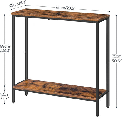 HOOBRO Mesa consola estrecha de 29.5 pulgadas, mesa de sofá pequeña, mesa de...