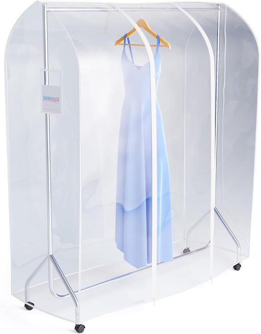 HANGERWORLD Funda transparente para ropa de 5 pies para armario abierto, a...