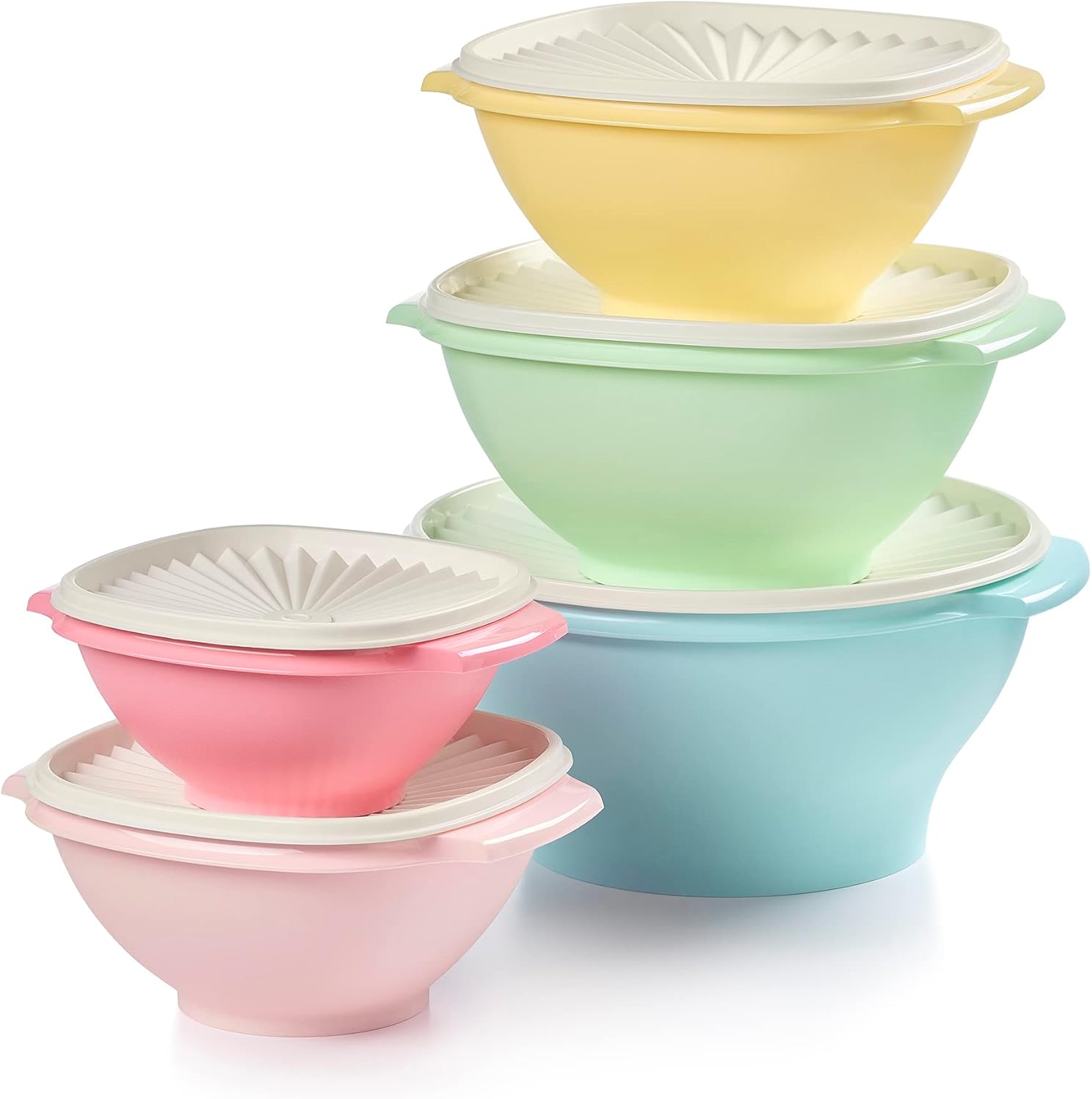 Tupperware Heritage Collection - Juego de 5 cuencos + 5 tapas (10 piezas) para...