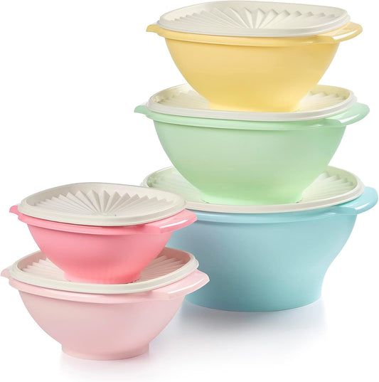 Tupperware Heritage Collection - Juego de 5 cuencos + 5 tapas (10 piezas) para...