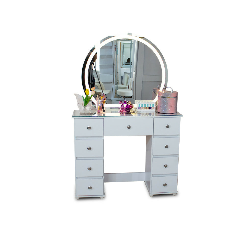 Jazmín 105cm Led Media Luna, Blanco