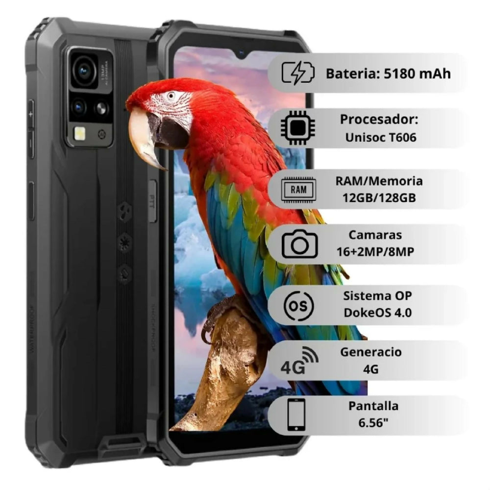 Celular Blackview BV 4800 128GB Negro Resistente A Caídas
