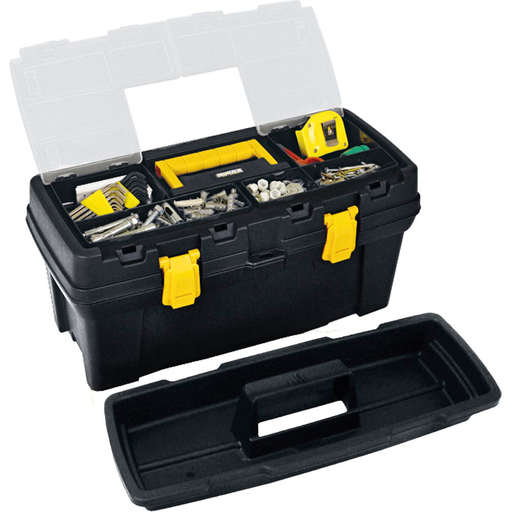 Caja Herramientas 20" Plus Cerradura Plástica Negra