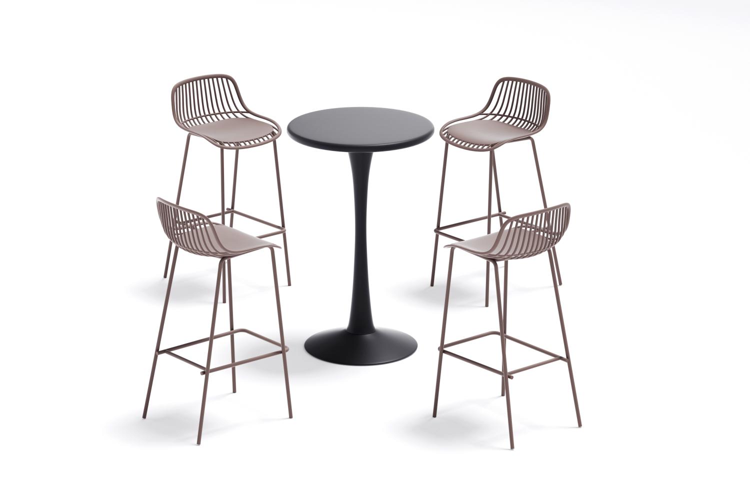 Set de 2 Sillas para Bar Tulum, Color Taupe, Diseño Moderno