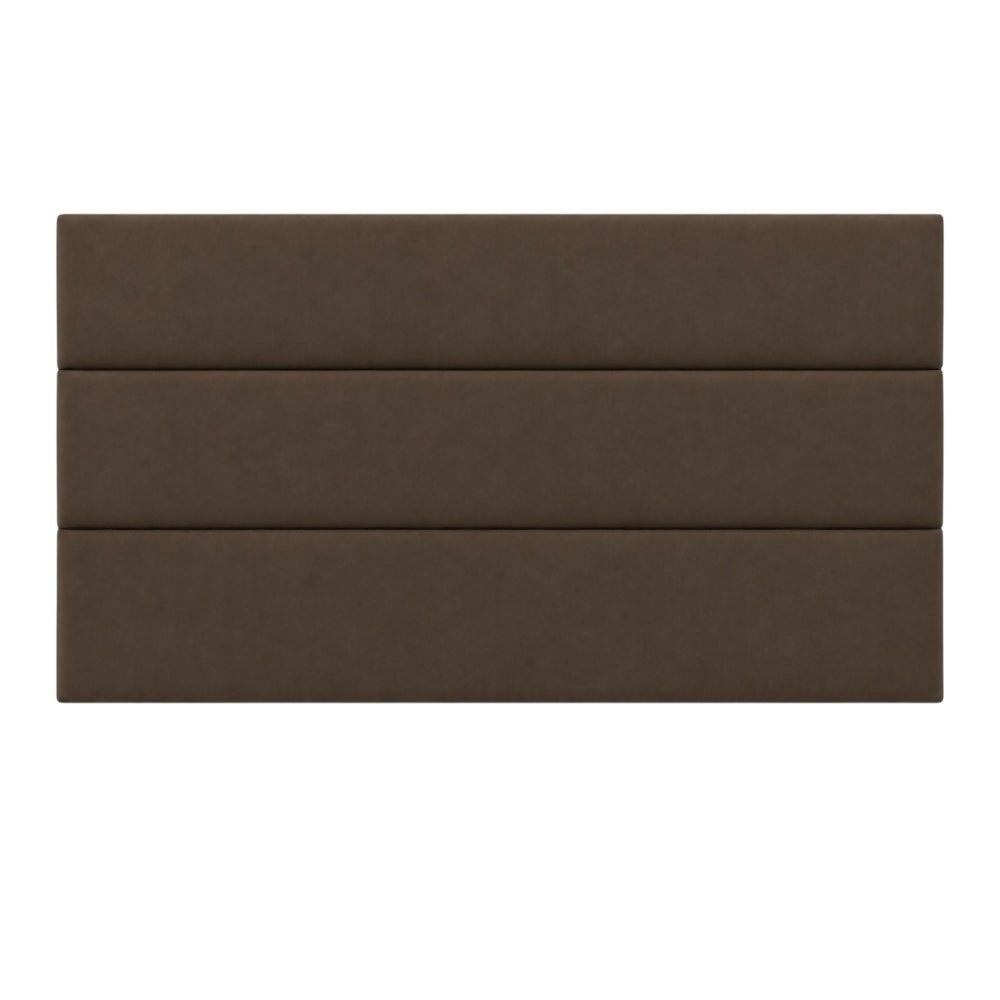 Cabecero Queen 160x60 Paneles Horizontales Chocolate Tela