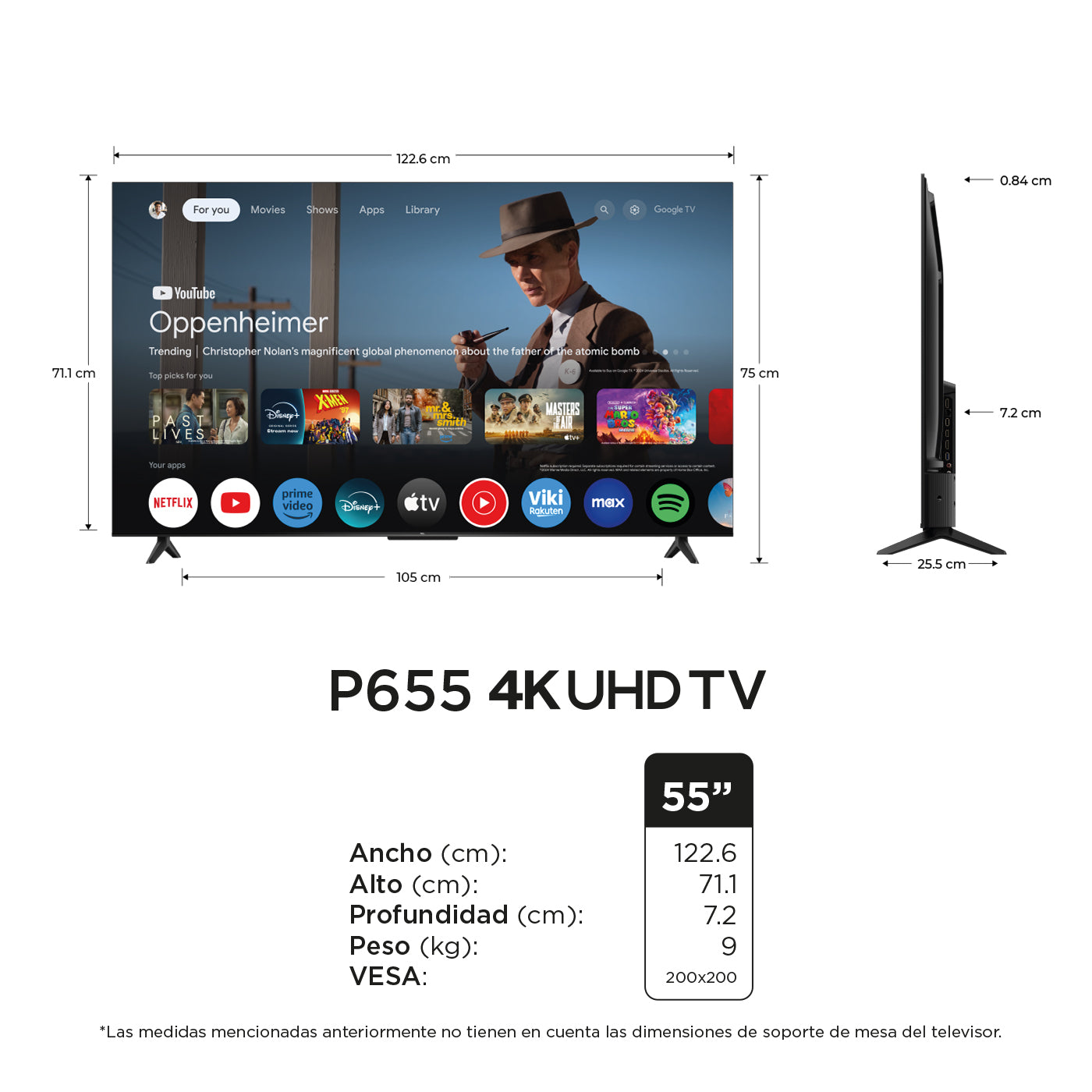 Televisor TCL 55" Pulgadas 55P655 4K UHD