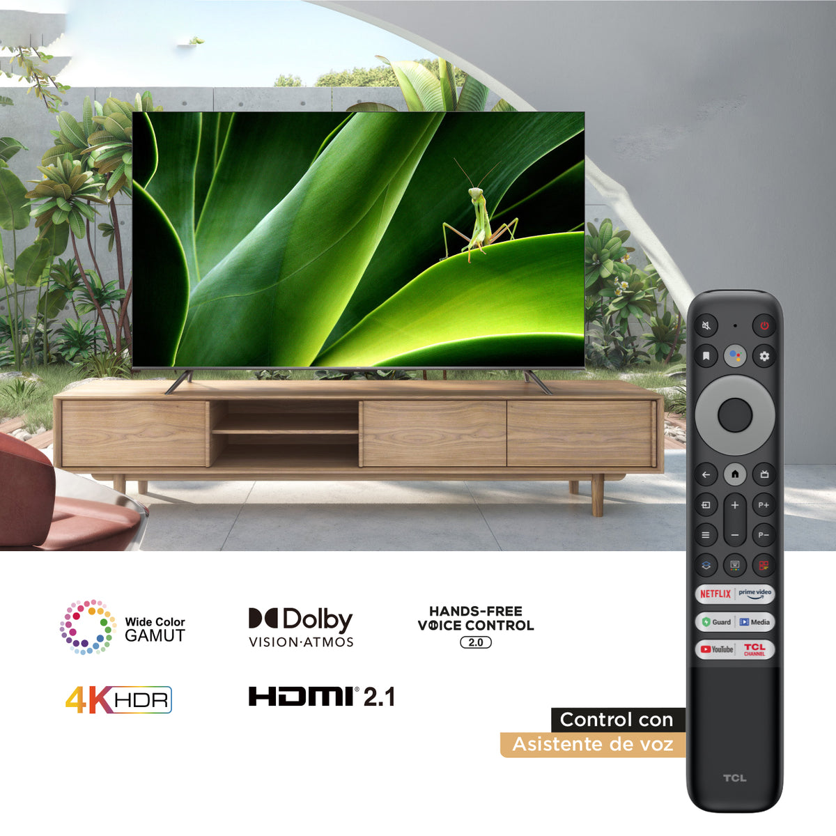 Televisor TCL 50" P735 4K UHD, Negro