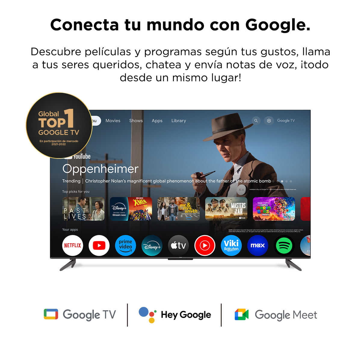 Televisor TCL 50" P735 4K UHD, Negro