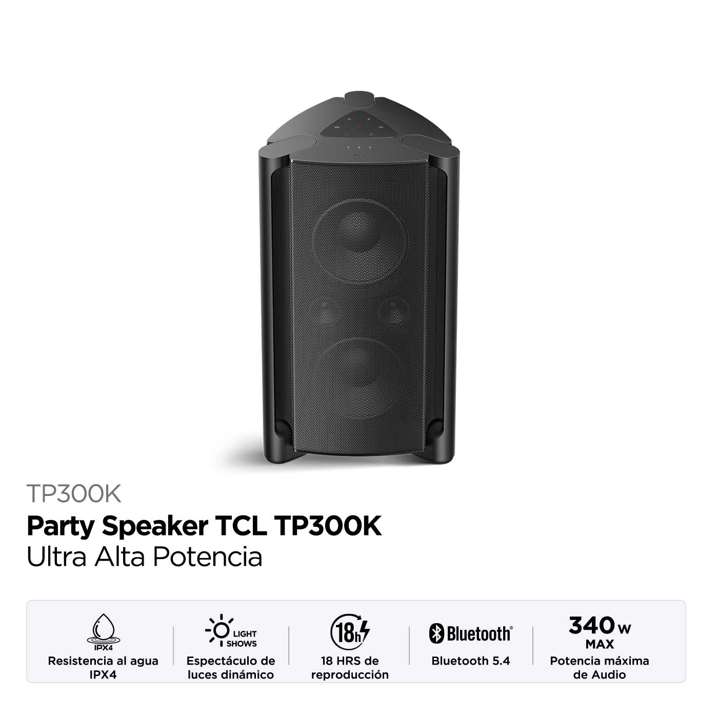 Parlante TCL TP300K 340 Watts, Negro