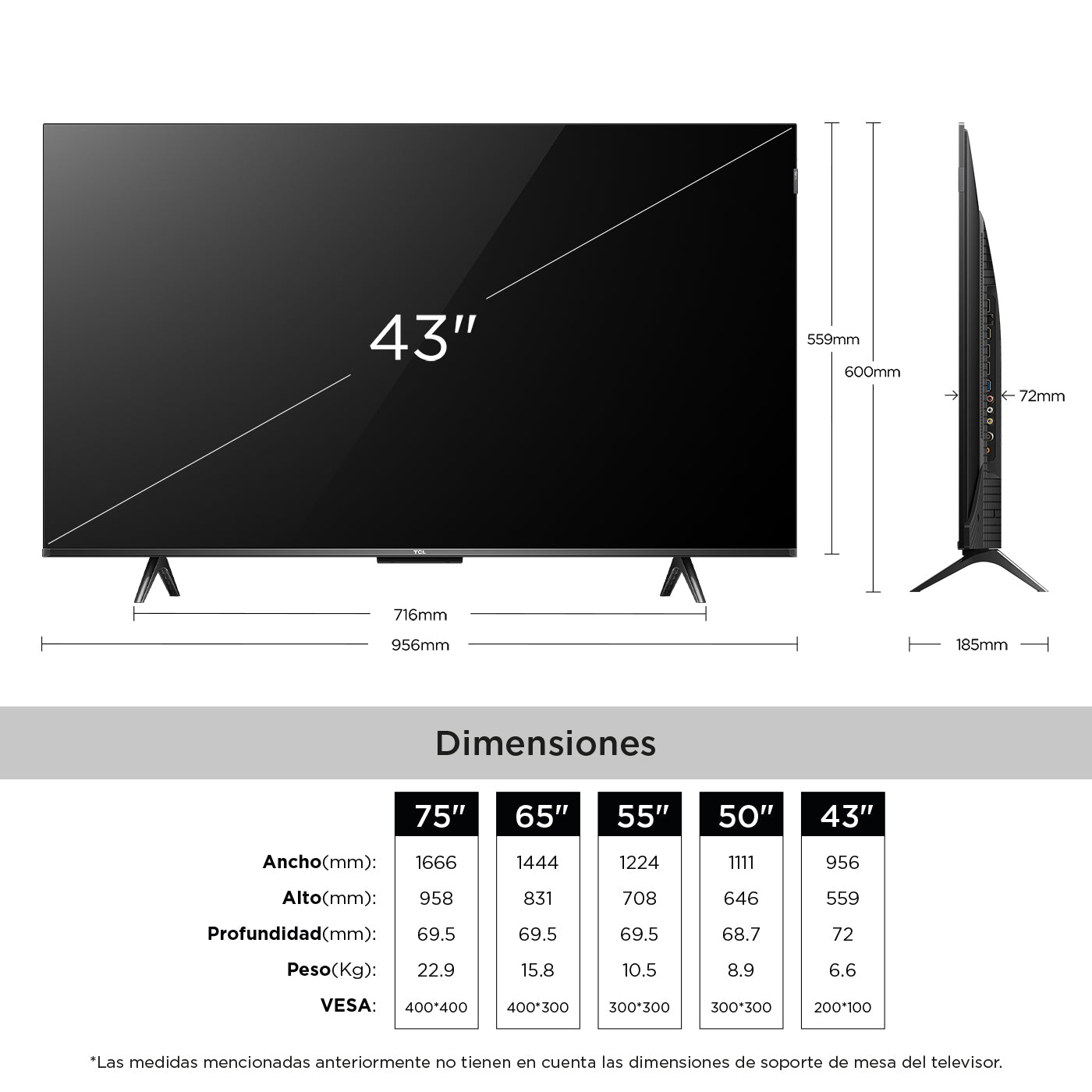 Televisor TCL 43" 43P7K QLED 4K UHD