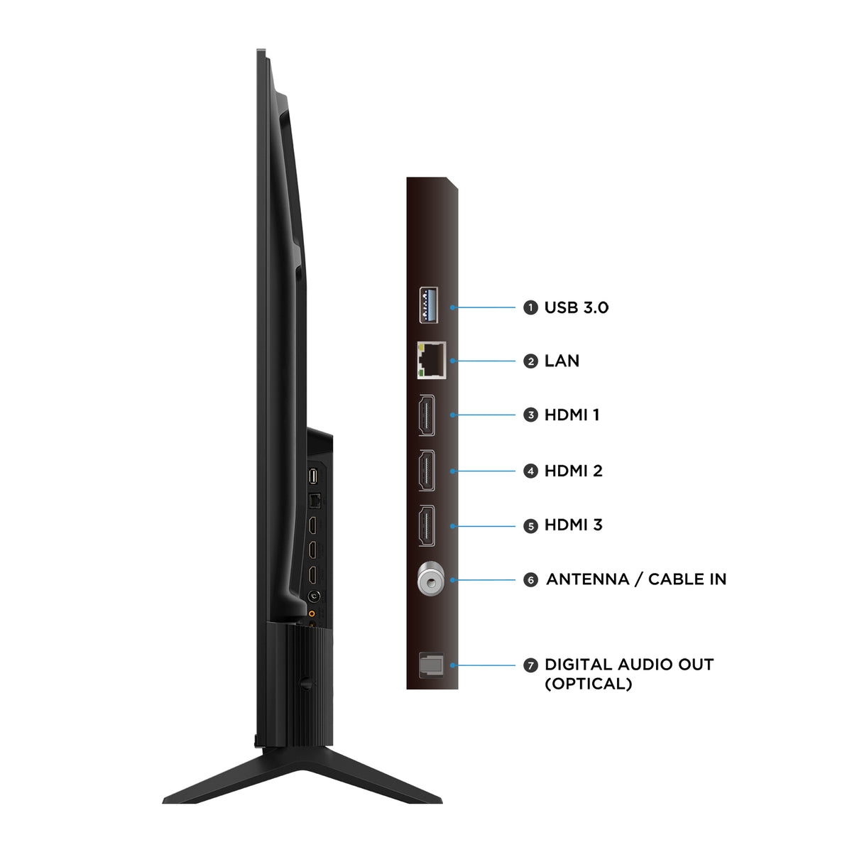 Televisor TCL 50" V6C 4K UHD, Negro