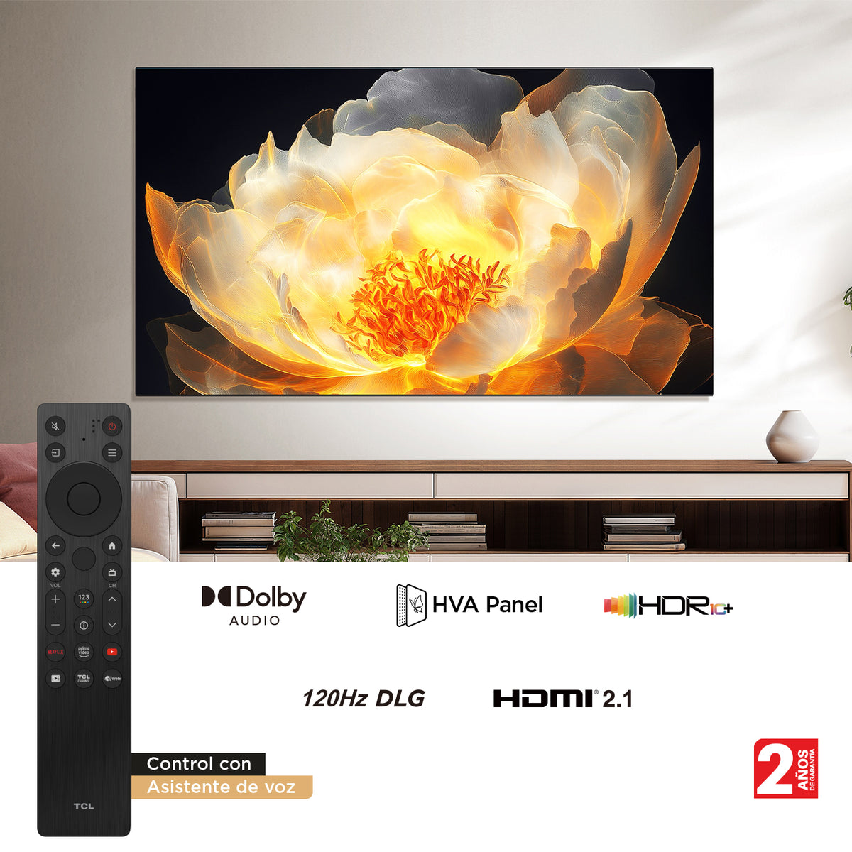 Televisor TCL 55" V6C 4K-UHD, Negro