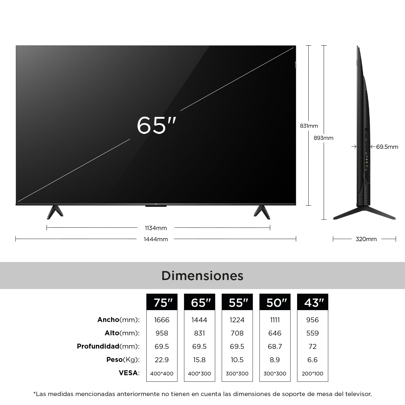 Televisor TCL 65" 65P7K QLED 4K UHD