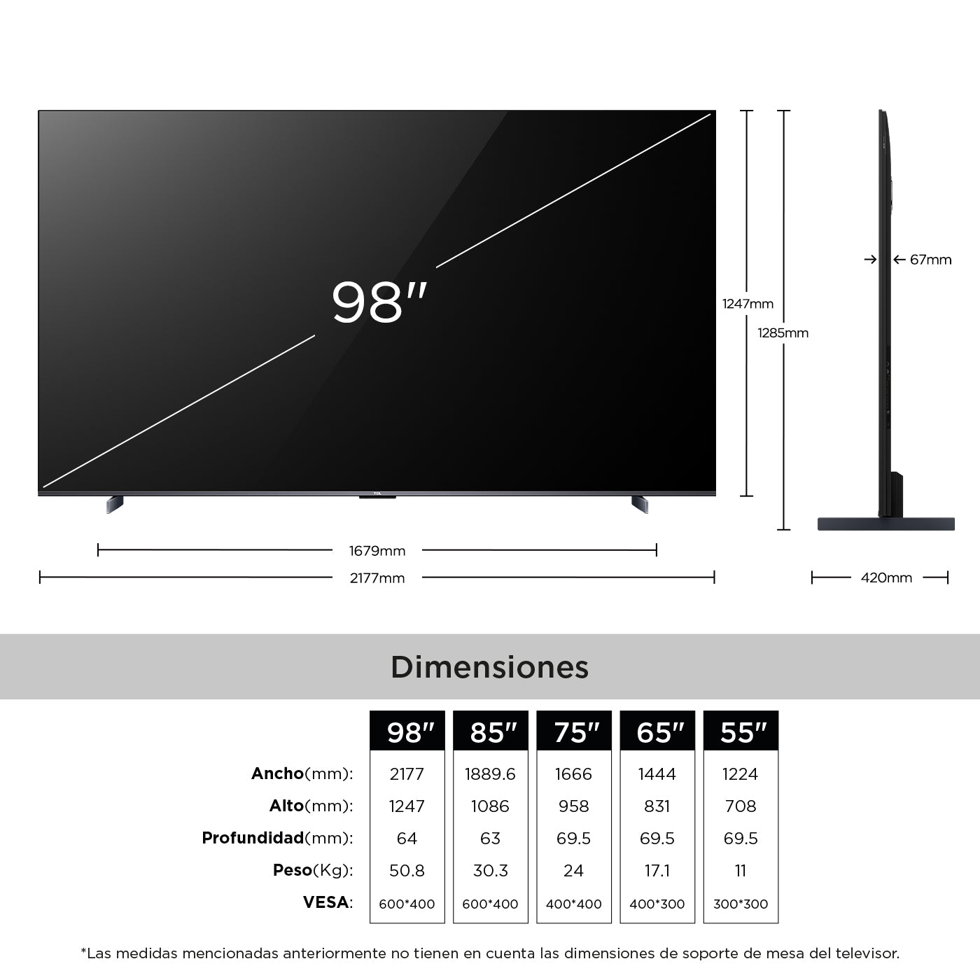 Televisor TCL 98" 98P8K QLED 4K UHD